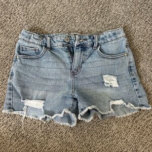 Art Class Blue Jean Shorts Distressed Frayed Hem